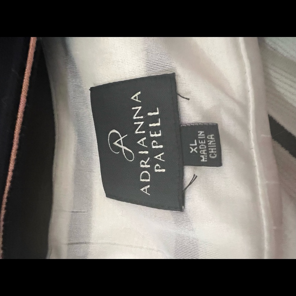 Adriana Papell womens striped summer dress white navy and orange size XL - Picture 6 of 6